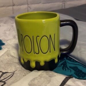 Rae Dunn Green and Black Ceramic Poison Mug